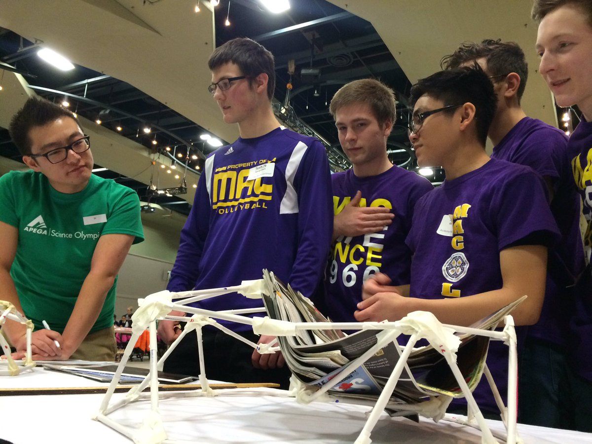 A group of students participate in the annual APEGA Science Olympics in Edmonton, Saturday, March 4, 2017. 