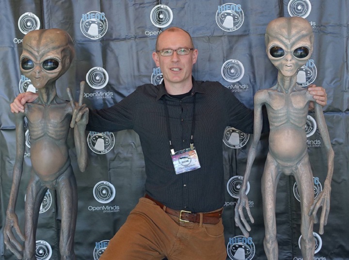 SFU geography professor Paul Kingsbury at the International UFO Congress.