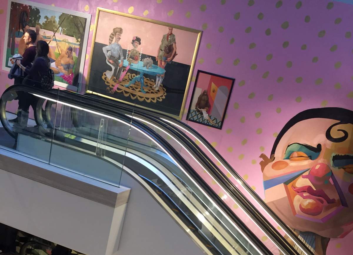 Funhouse mural at the Calgary Simons location.