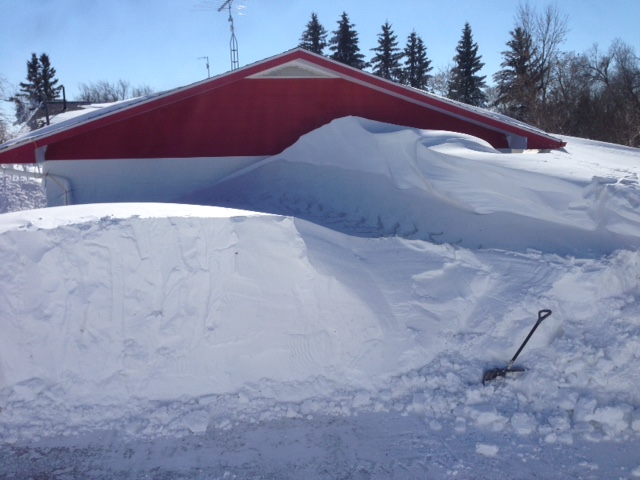 St. Leon residents spent much of Thursday digging themselves out of the 20 foot snow drifts that trapped the town.