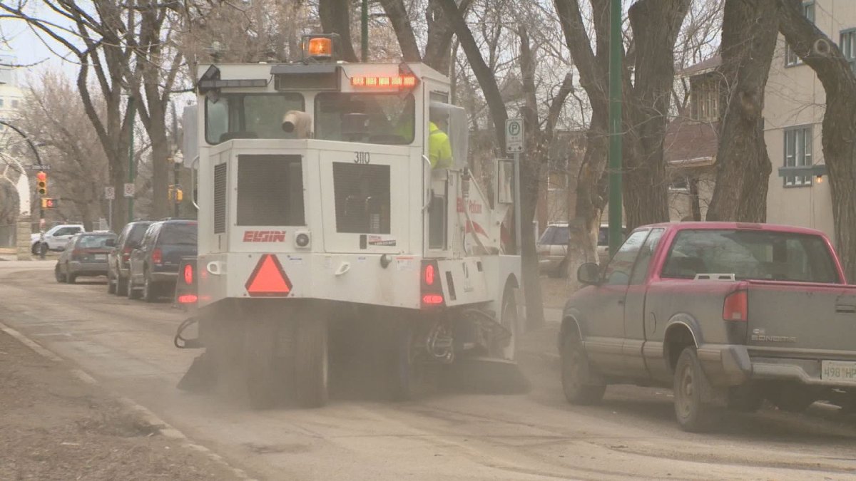 Street sweeping a little later than usual this year in Kelowna.