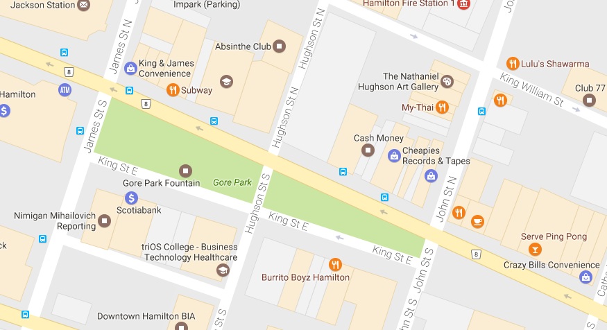 Hamilton police bomb technicians investigated a suspicious package Tuesday on the south branch of King Street between James and Hughson.