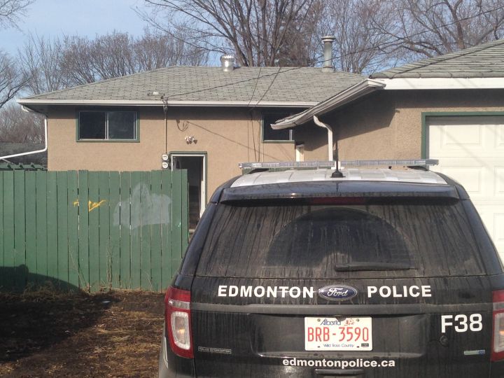 Police investigate a woman’s stabbing death in the area of 128 Avenue and 124 Street Friday, March 31, 2017.