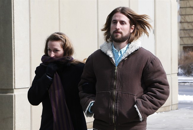 David and Collet Stephan leave for a break during their appeals trial in Calgary, Alta., Thursday, March 9, 2017.