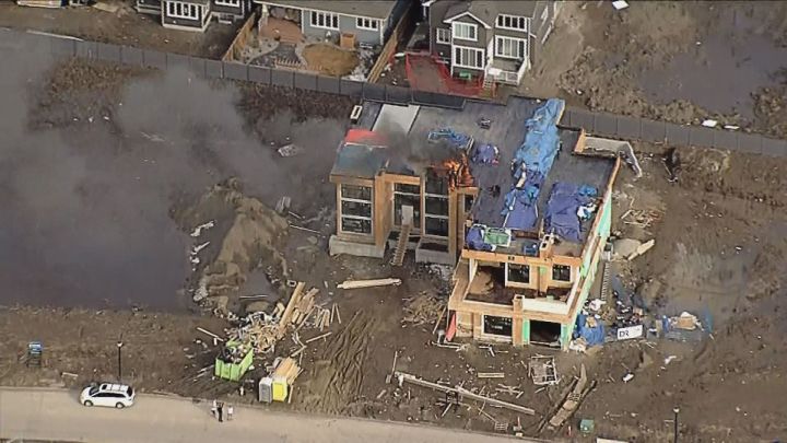 Firefighters responded to a blaze at a large home under construction in the south Edmonton neighbourhood of Windermere Friday afternoon. March 31, 2017.