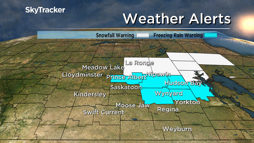 Freezing rain and snowfall warnings have been issued by Environment Canada on Friday, March 24, 2017.