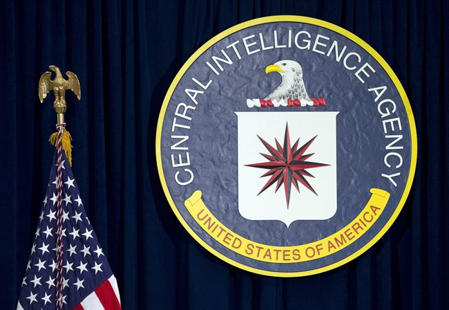 This April 13, 2016 file photo shows the seal of the Central Intelligence Agency at CIA headquarters in Langley,.