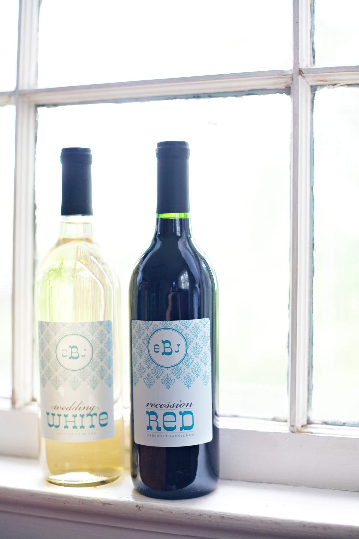 Jessica Bishop came up with three custom wine bottles for her wedding.