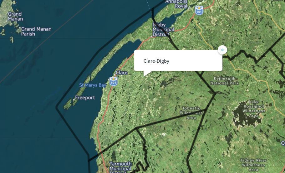 The riding of Clare-Digby.