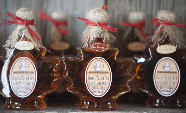 Bottles of maple syrup are show at Sucrerie de la Montagne in Rigaud, near Montreal, March 4, 2010. 