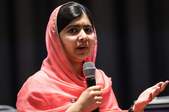 Malala Yousafzai speaks at the UN Headquarters in New York after being named a UN Messenger of Peace, April 10, 2017.