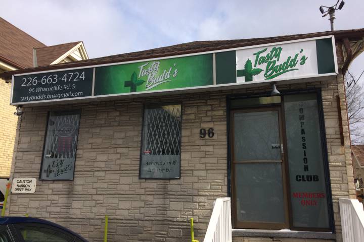 Tasty Budd's on Wharncliffe Road South is open for business after police raided five dispensaries in March.