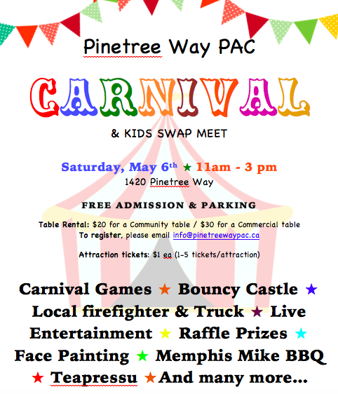 Pinetree Way Elementary School Fundraiser Carnival & kids swap meet - image