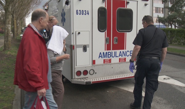 A woman was transported to hospital following a stabbing in East Vancouver.