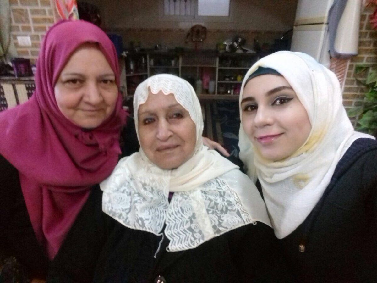 Bissan Eid, right, pictured with family members in Gaza.