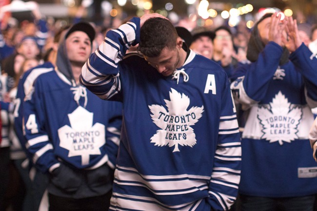 Dejected Leafs fans are hoping Toronto can beat the Capitals in two of the next three games.