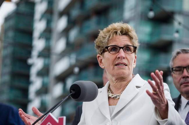 Ontario Premier Kathleen Wynne speaks about Ontario's Fair Housing Plan during a press conference in Toronto on Thursday, April 20, 2017.