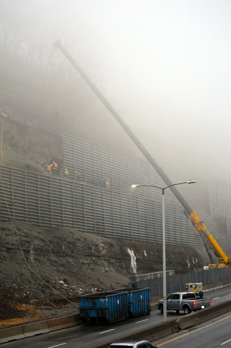Repairs were made to the Claremont access to deal with slope instability.