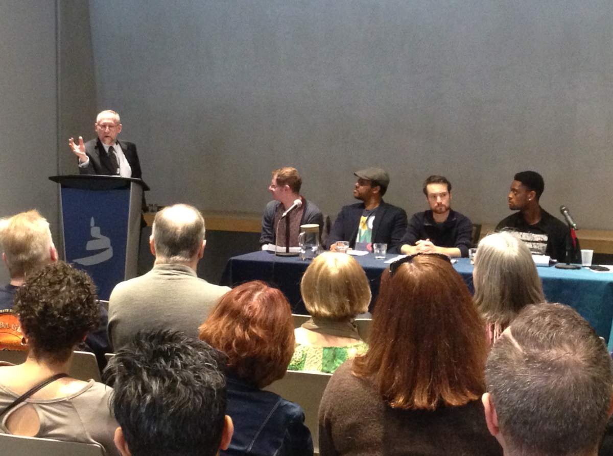 Panel discussion at CMHR about slavery and freedom Saturday afternoon.
