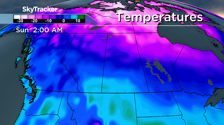 Cooler air slides in this weekend across central Saskatchewan.
