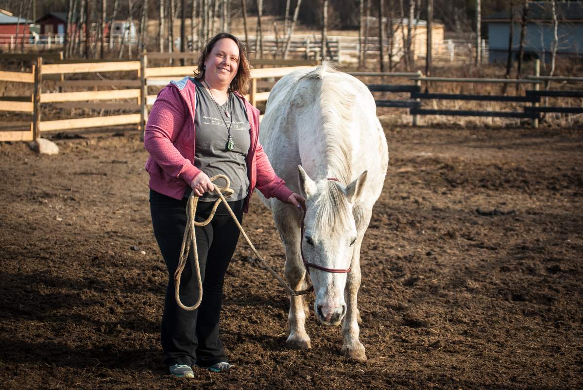 Cora Dion and her family escaped the fire on horseback last May.