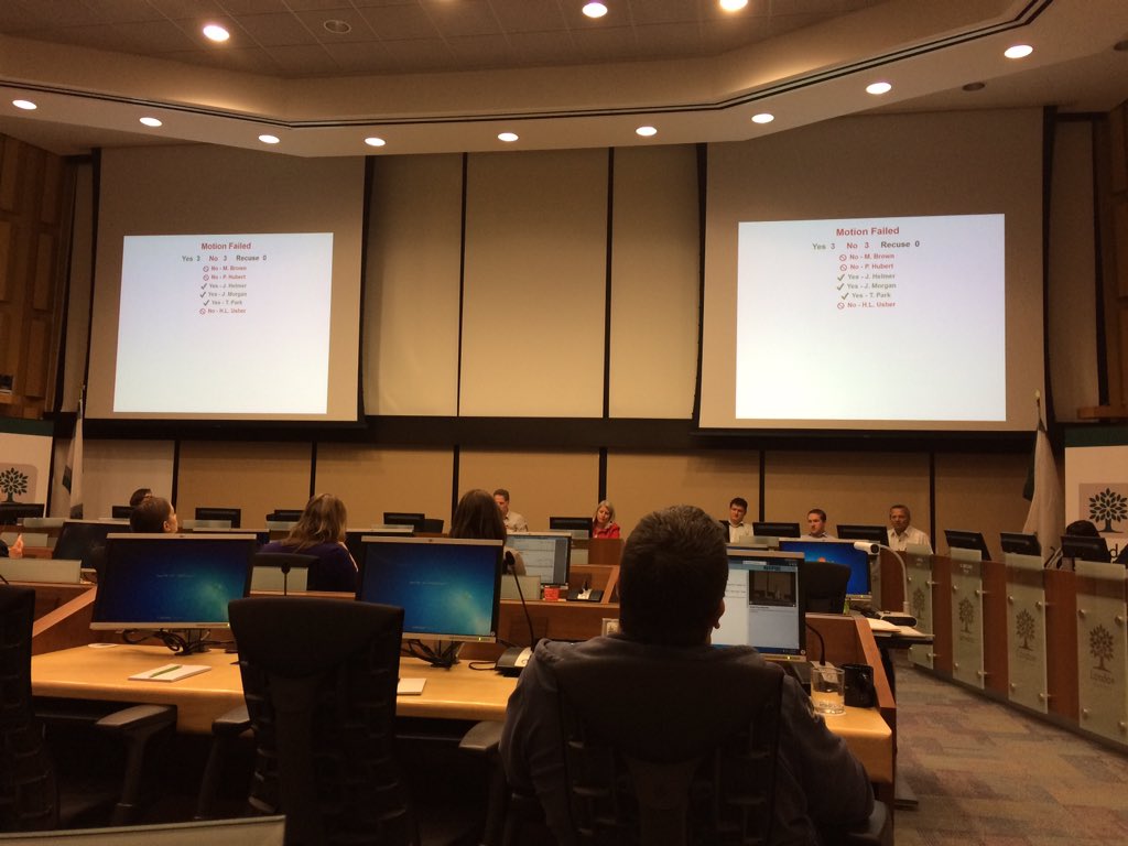 A 3-3 tied vote at the Corporate Services Committee meeting defeats a motion to have the city clerk forward the necessary by-law to implement a ranked ballot system to the special council meeting before the deadline on May 1, 2017.