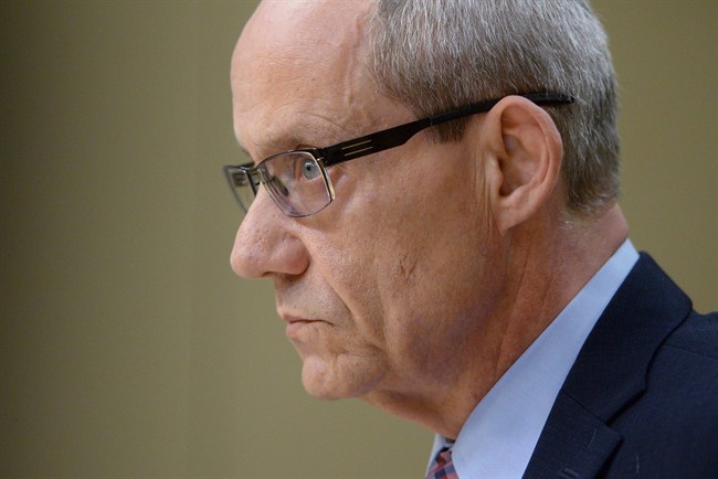 Canadian Forces ombudsman Gary Walbourne appears at a Senate veterans affairs committee in Ottawa on Wednesday, May 4, 2016. Walbourne has dropped the gloves in what appears to have become a tense battle with National Defence, accusing officials of "insidious" attacks whenever his office releases a report critical of the department. 