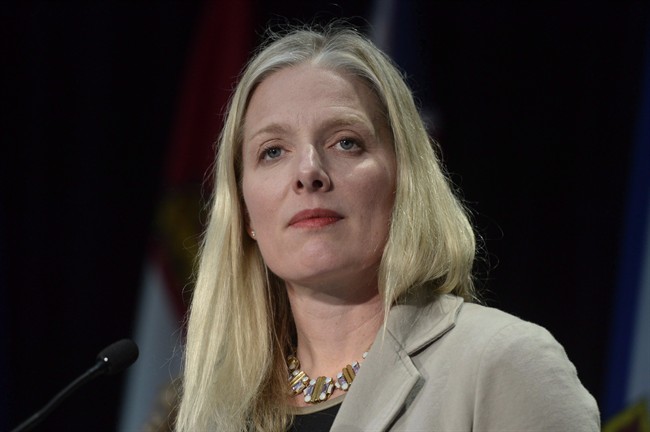 Minister of Environment and Climate Change Catherine McKenna speaks during a news conference following meetings with provincial counterparts in Ottawa, Wednesday, February 22, 2017. 