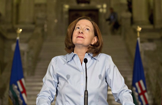 Alberta Premier Alison Redford announces her resignation in Edmonton on Wednesday March 19, 2014.