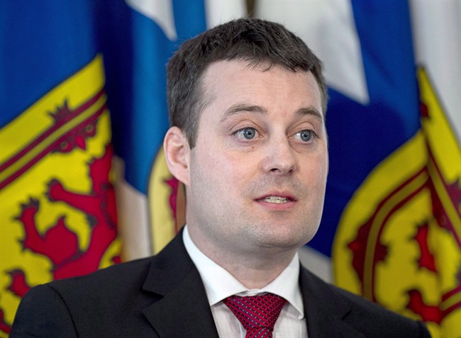 Nova Scotia Finance Minister Randy Delorey attends a budget briefing at the legislature in Halifax on Tuesday, April 19, 2016. Nova Scotia's Liberal government is expected to present a balanced budget Thursday that many believe will lay the groundwork for an election call that could come as early as this weekend. 