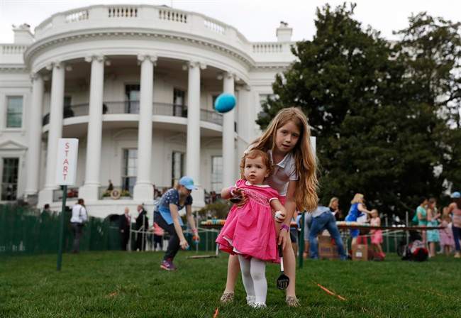 The crowd at this year's White House Easter egg roll event was smaller than past years — but you wouldn't know it by listening to President Trump.
