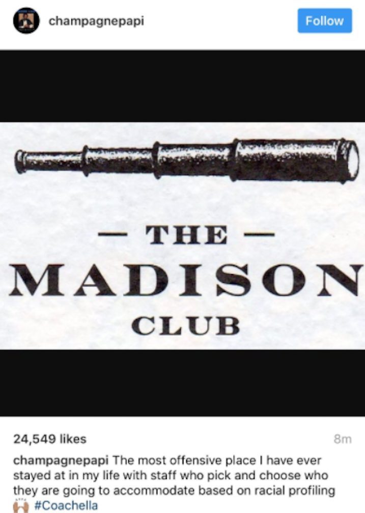 Drake accuses California country club of ‘racial profiling’ - image