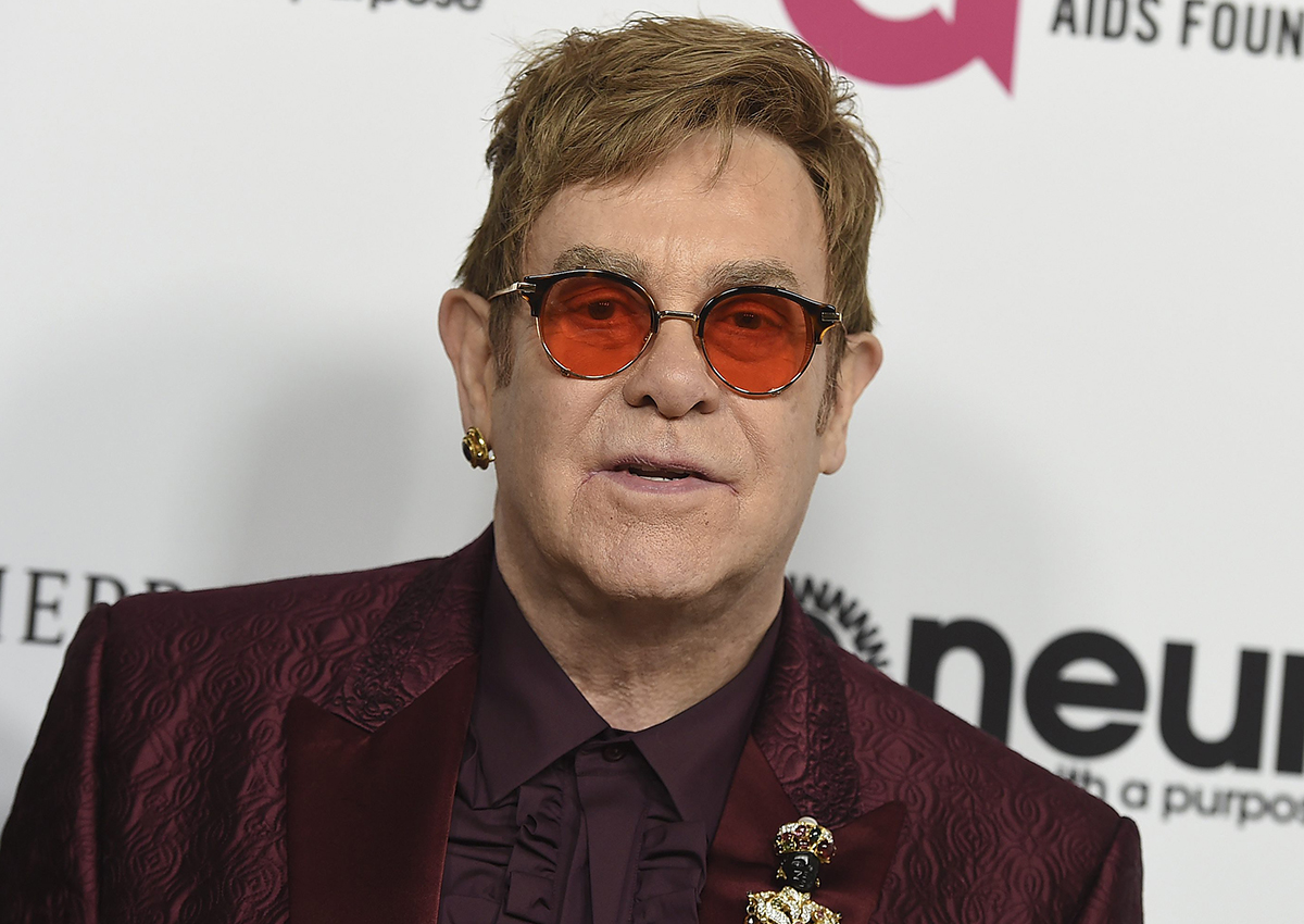 In this March 25, 2017 file photo, Elton John arrives at Elton John's 70th Birthday and 50-Year Songwriting Partnership with Bernie Taupin celebration in Los Angeles. 