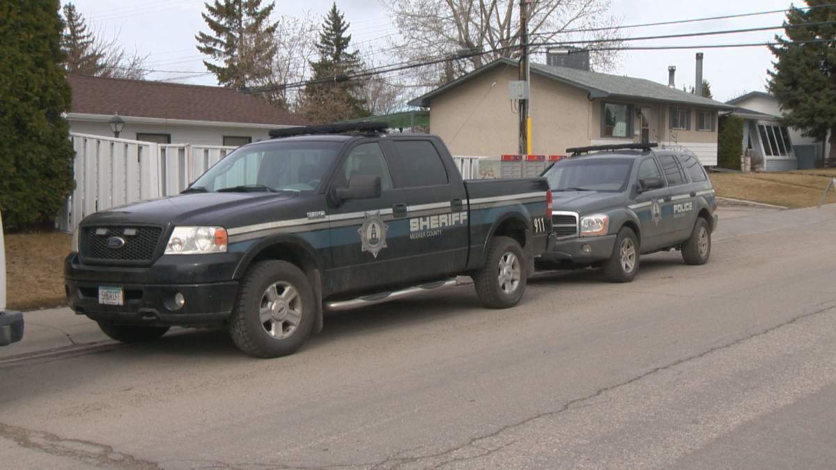 "Police" vehicles belonging to the Fargo TV series production seen in Calgary on April 14, 2017.