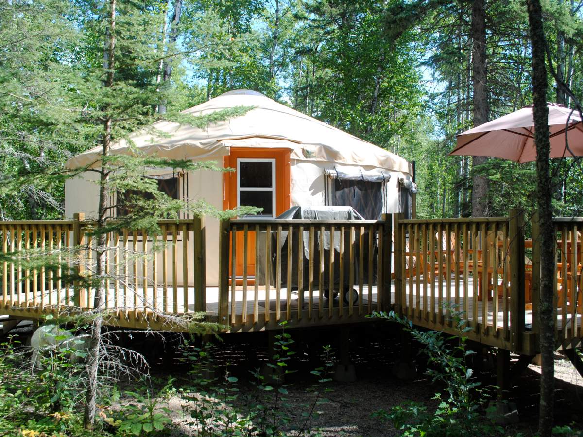Flora Bora yurts are situated in Saskatchewan’s lush Boreal Forest.