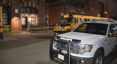 The scene of a fight that broke out in Liberty Village that left two men injured. Jeremy Cohn/Global News.
