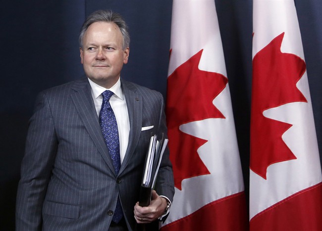 Stephen Poloz, Governor of the Bank of Canada, arrives for a news conference in Ottawa, Wednesday, April 12, 2017. 