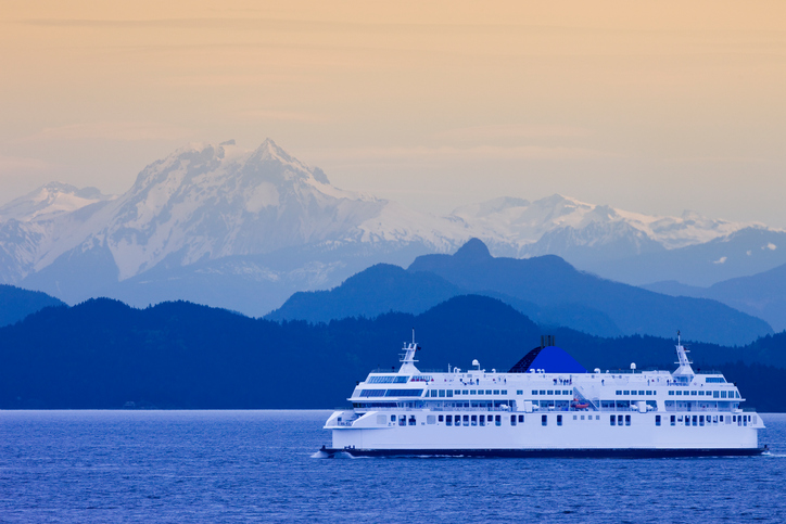 Ferry crossing between Vancouver and Vancouver Island.