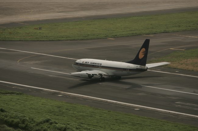 A Jet Airways flight seen at Mumbai airport in India, September 29, 2006.