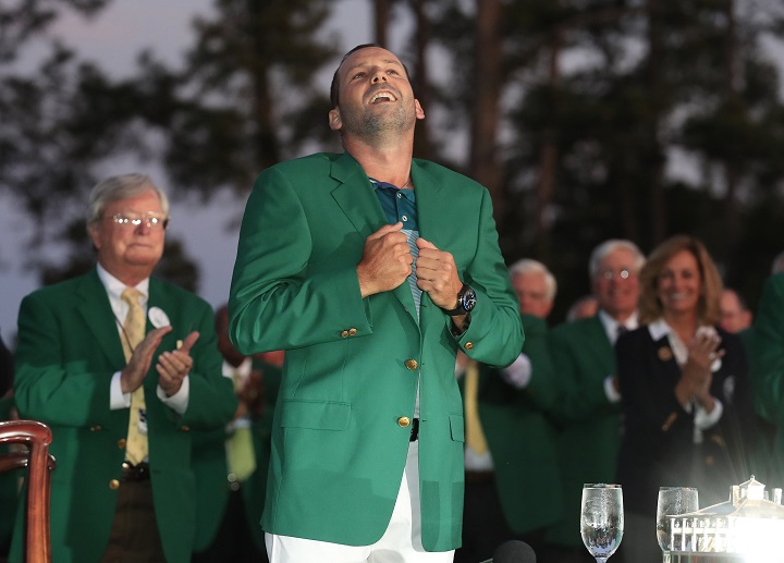 Masters-style green jacket bought at 