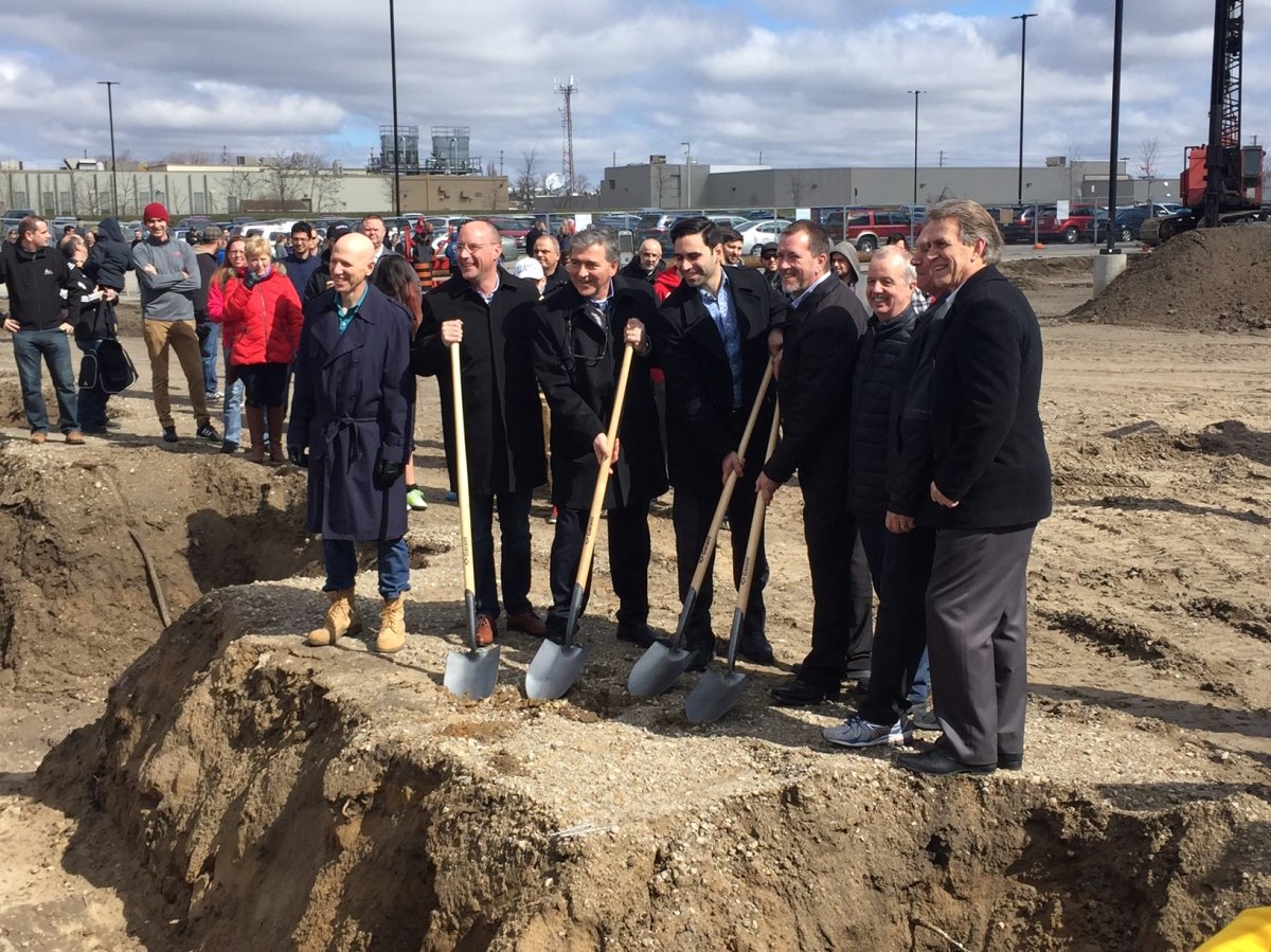 The London Optimist Sports Centre joined by Mayor Matt Brown as well as current and former city officials to break ground at 295 Rectory Street on April 1, 2017.