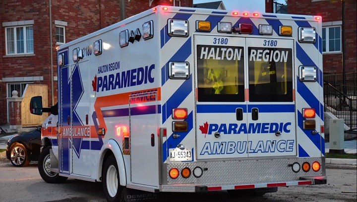 Halton Region Emergency Services transported a pedestrian to hospital after he was hit by a transport truck in Oakville.