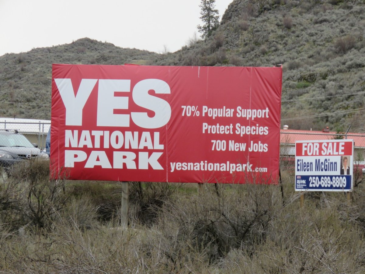 Signs in support of national park being vandalized - image