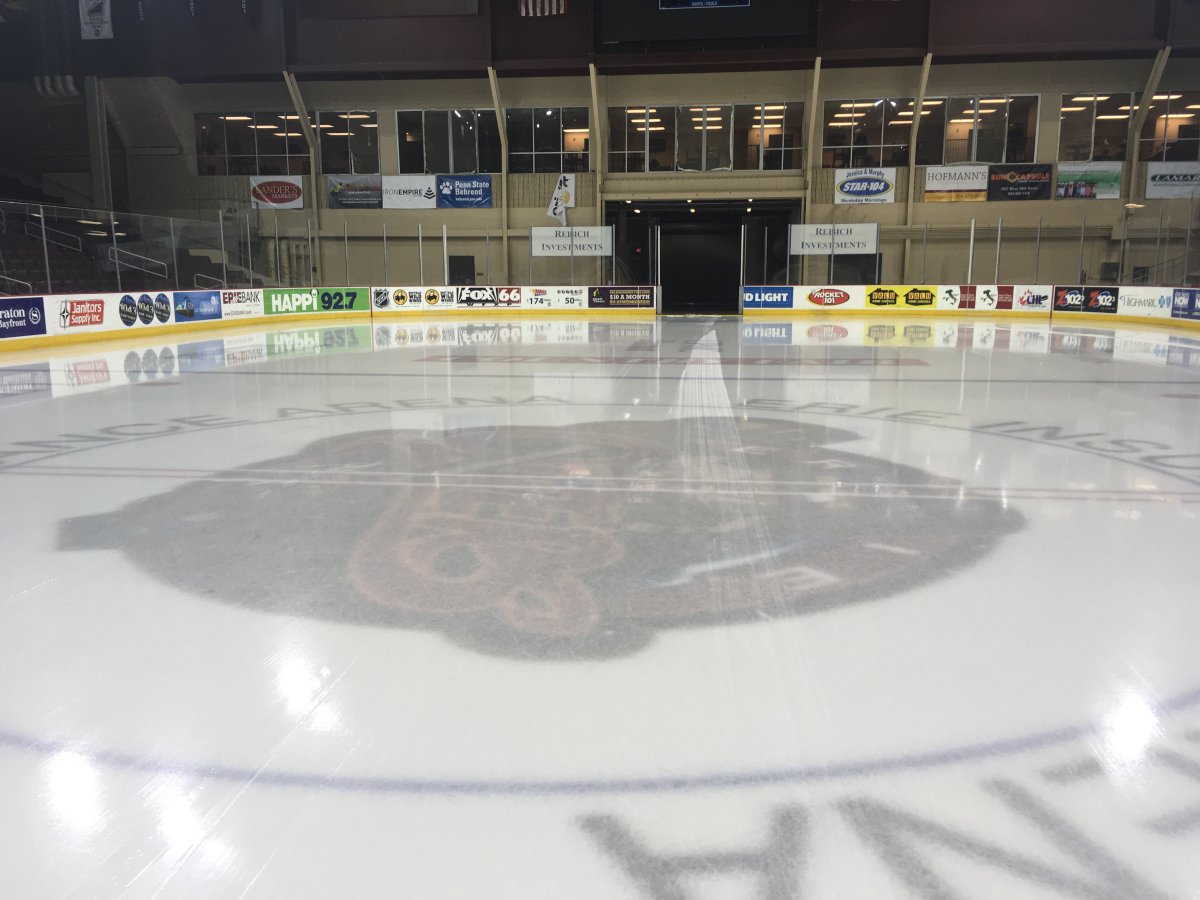 A look from centre ice inside the Erie Insurance Arena.