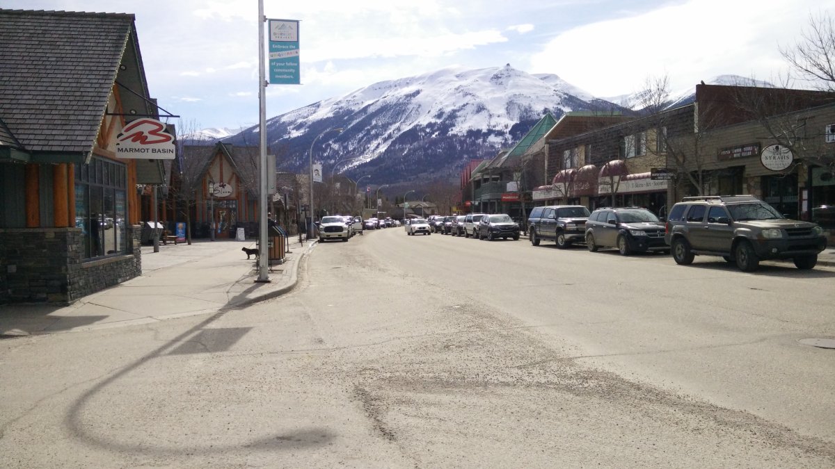 A street in Jasper, Alta. in Jasper National Park. April 2, 2017.