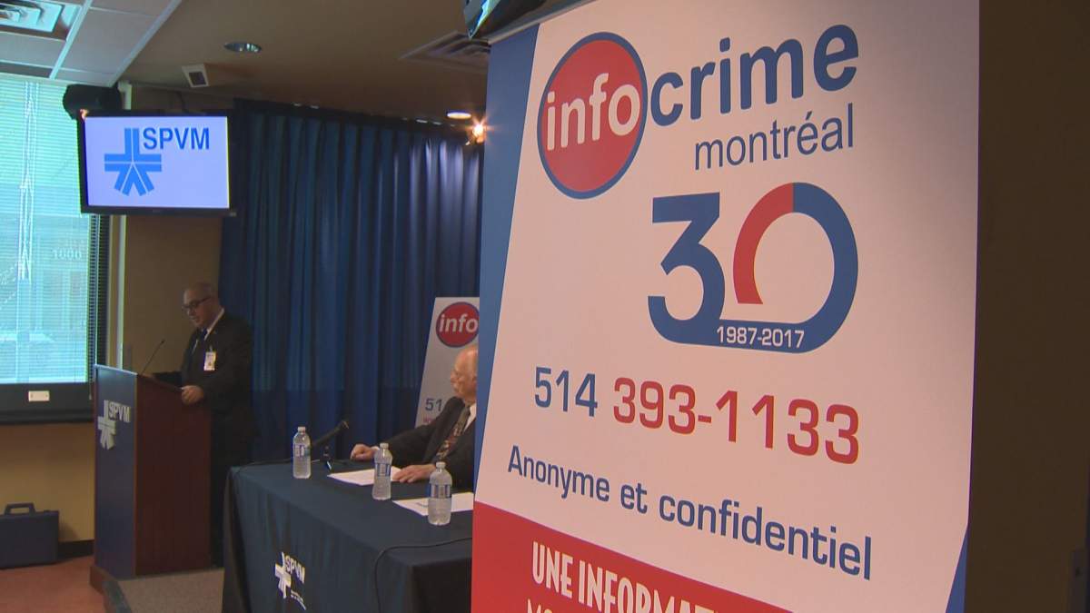Info-Crime Montreal celebrated its 30th anniversary at police headquarters. April 28, 2017.