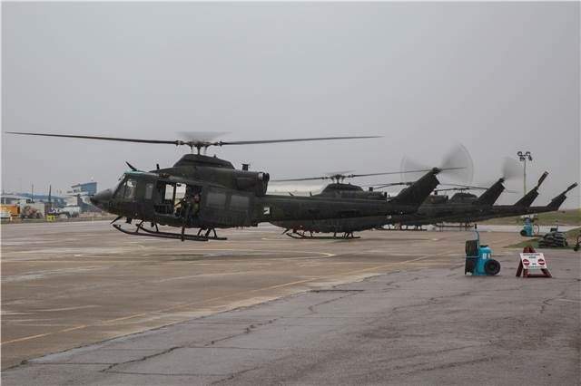 A CH-146 Griffon helicopter prepares to land near Erbil, Iraq, on March 2, 2017. The helicopter is part Joint Task Force-Iraq’s Tactical Aviation Detachment, Operation IMPACT.