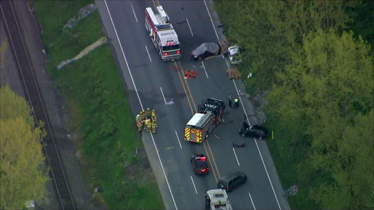 Three people, including two young girls, were killed in the crash. 