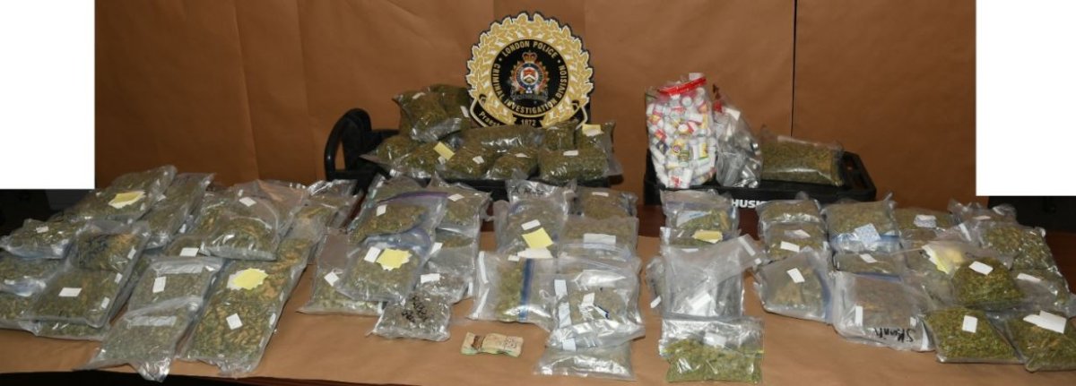 A photo provided by the London Police Service shows drugs seized during a bust on April 1, 2017.