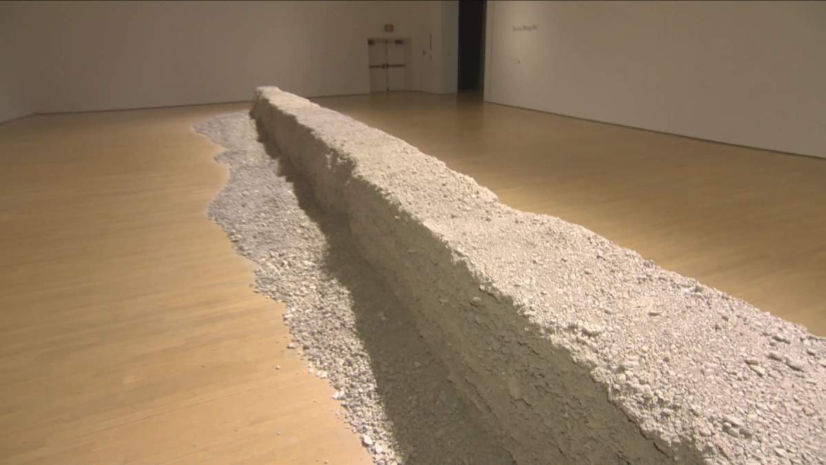 A sculptural block by Mexican artist Teresa Margolles is on display at the MAC in Montreal. Thursday, April 20, 2017.